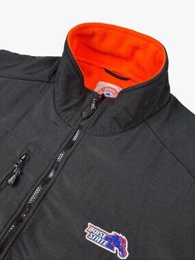 VTG Boise State Broncos Men's Fleece Polyester Denali Jacket Orange Black• XL